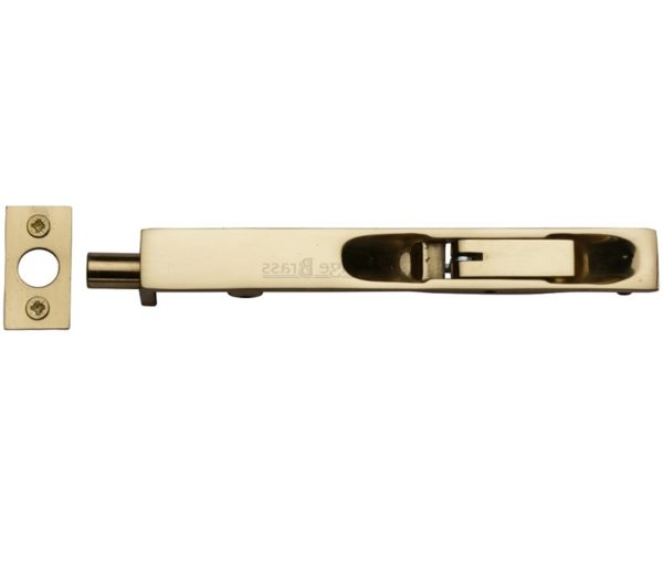 Heritage Brass Flush Fitting Lever Action Door Bolt (6", 8" OR 10"), Polished Brass