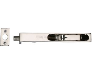 Heritage Brass Flush Fitting Lever Action Door Bolt (6", 8" OR 10"), Polished Nickel