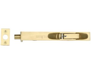 Heritage Brass Flush Fitting Lever Action Door Bolt (6", 8" OR 10"), Satin Brass