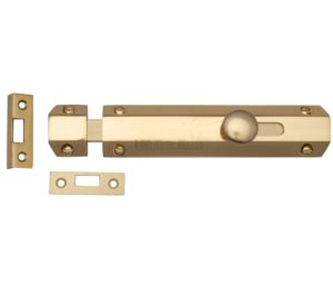 Heritage Brass Flat Surface Door Bolt (4", 6" OR 8" Length), Polished Brass