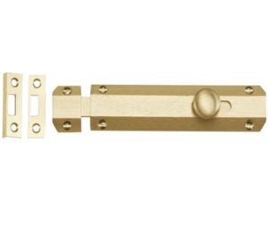 Heritage Brass Flat Surface Door Bolt (4", 6" OR 8" Length), Satin Brass