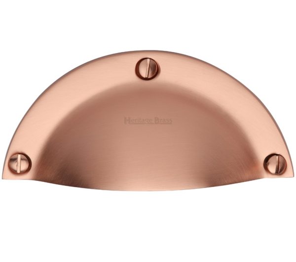 Heritage Brass Cabinet Drawer Pull Handle (86mm C/C), Satin Rose Gold