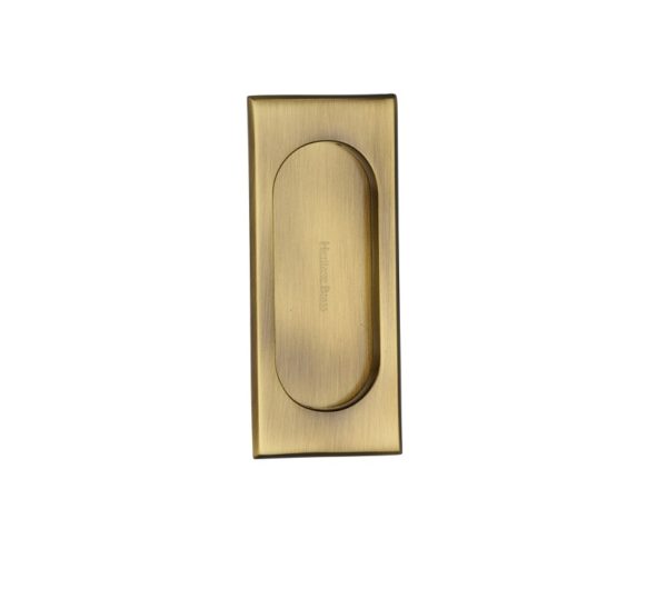 Heritage Brass Flush Pull Handle (105mm), Antique Brass