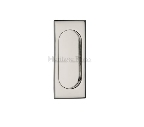 Heritage Brass Flush Pull Handle (105mm), Polished Nickel