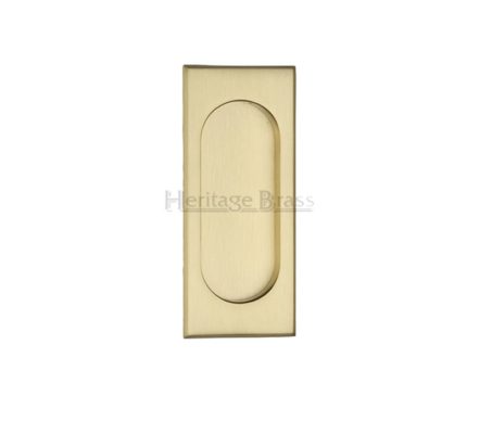 Heritage Brass Flush Pulls Handles (105mm), Satin Brass