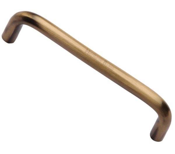 Heritage Brass D Shaped Cabinet Pull Handle (96mm, 128mm OR 160mm C/C), Antique Brass