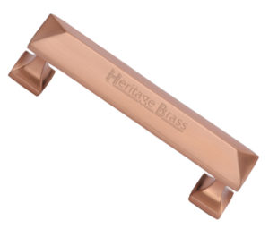 Heritage Brass Pyramid Design Cabinet Pull Handle (Various Lengths), Satin Rose Gold