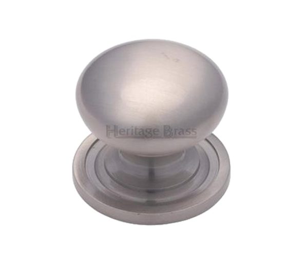 Heritage Brass Round Design Cabinet Knob (25mm, 32mm, 38mm Or 48mm), Satin Nickel