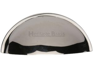 Heritage Brass Cabinet Drawer Pull Handle (57mm C/C), Polished Nickel