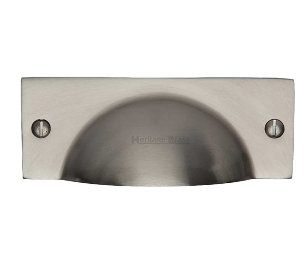 Heritage Brass Cabinet Drawer Pull Handle (112mm Length), Satin Nickel