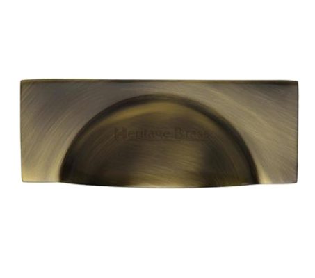Heritage Brass Cabinet Drawer Pull Handle (57mm C/C), Antique Brass