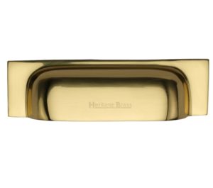 Heritage Brass Cabinet Drawer Pull Handle (76mm/96mm OR 152mm/178mm C/C), Polished Brass