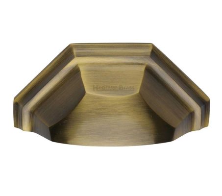 Heritage Brass Cabinet Drawer Pull Handle (89mm C/C), Antique Brass