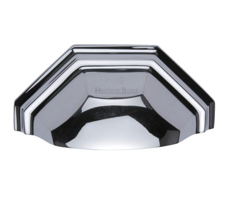Heritage Brass Cabinet Drawer Pull Handle (89mm C/C), Polished Chrome