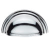 Fingertip Victorian Cup Pull Handles (76mm C/C), Polished Chrome