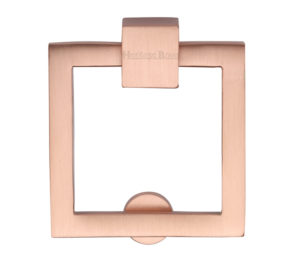 Heritage Brass Square Drop Cabinet Pull, Satin Rose Gold