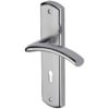 Heritage Brass Centaur Apollo Finish, Satin Chrome With Polished Chrome Edge, Door Handles (sold in pairs)