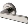 Heritage Brass Century Art Deco Style Door Handles On Round Rose, Polished Nickel (sold in pairs)
