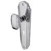 Heritage Brass Charlston Art Deco Style Door Knobs On Backplate, Polished Chrome (sold in pairs)