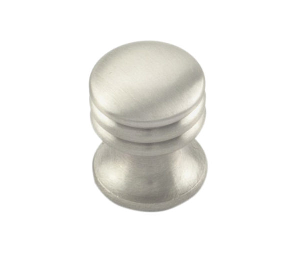 Fingertip Ringed Cupboard Knob, Satin Nickel