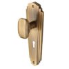 Heritage Brass Charlston Art Deco Style Door Knobs On Backplate, Antique Brass (sold in pairs)