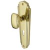 Heritage Brass Charlston Art Deco Style Door Knobs On Backplate, Polished Brass (sold in pairs)