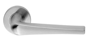 Eurospec Shaped Stainless Steel Door Handles - Satin Stainless Steel (sold in pairs)