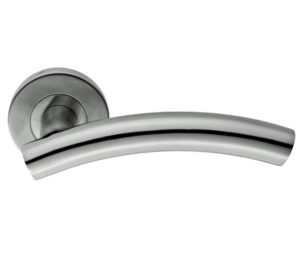 Eurospec Arched Stainless Steel Door Handles - Polished OR Satin Stainless Steel (sold in pairs)