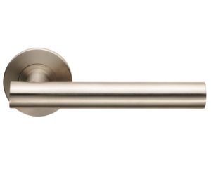 Eurospec Philadelphia T-Bar Door Handles On Slim Fit 6mm Rose - Grade 304 Satin Stainless Steel