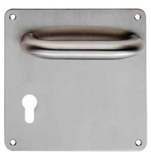 Eurospec DDA Compliant Safety Lever On Euro Profile Backplate - Satin Stainless Steel (sold in pairs)