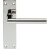 Eurospec Mitred Stainless Steel Door Handles On Backplates, Polished Stainless Steel (sold in pairs)