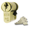 Eurospec MP10 Euro Profile British Standard 10 Pin Single Cylinders, (Various Sizes) Polished Brass