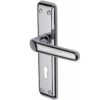 Heritage Brass Deco Door Handles On Backplate, Polished Chrome (sold in pairs)