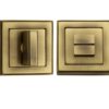 Heritage Brass Art Deco Square (54mm x 54mm) Turn & Release, Antique Brass
