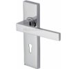 Heritage Brass Delta Door Handles On Backplate, Polished Chrome (sold in pairs)