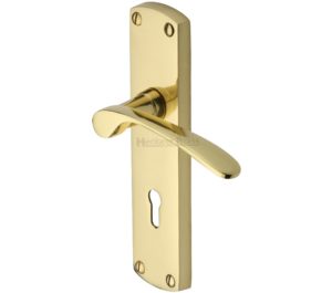 Heritage Brass Diplomat Polished Brass Door Handles(sold in pairs)
