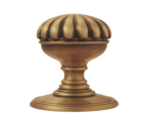 Delamain Flower Concealed Fix Mortice Door Knob, Florentine Bronze (sold in pairs)