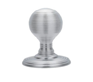 Delamain Reeded Concealed Fix Mortice Door Knob, Satin Chrome (sold in pairs)