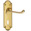 Ashtead Door Handles On Backplate, PVD Stainless Brass (sold in pairs)