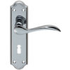 Madrid Door Handles On Backplate, Polished Chrome (sold in pairs)