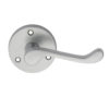 Victorian Scroll Traditional Door Handles On Round Rose, Satin Chrome (sold in pairs)