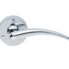 Wing Door Handles On Round Rose, Polished Chrome (sold in pairs)