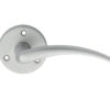 Wing Door Handles On Round Rose, Satin Chrome (sold in pairs)