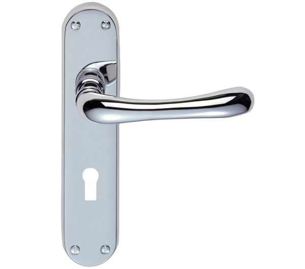 Manital Ibra Door Handles On Backplate, Polished Chrome (sold in pairs)