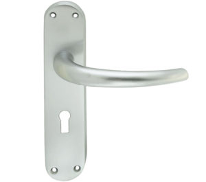 Manital Lilla Door Handles On Backplate, Satin Chrome (sold in pairs)