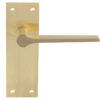 Velino Door Handles On Slim Backplate, Satin Brass (sold in pairs)