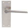 Velino Door Handles On Slim Backplate, Satin Nickel (sold in pairs)