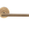 Trentino Door Handles On Round Rose, Antique Brass (sold in pairs)