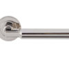 Amiata Door Handles On Round Rose, Polished Nickel (sold in pairs)
