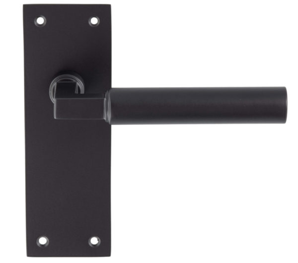 Amiata Door Handles On Slim Backplate, Matt Black (sold in pairs)